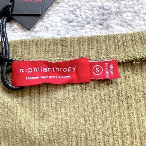 NWT n:PHILANTHROPY Langley Olive Green Ribbed Bodysuit Size S - Picture 4 of 11